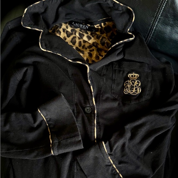 Ralph Lauren Black Button-Up 2-piece Pajama Set - Picture 6 of 6